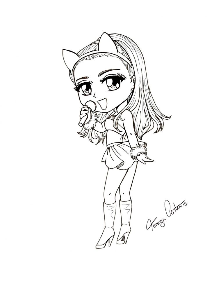 Coloriage Ariana Grande Kawaii – Coloriage Ariana Grande serapportantà Coloriage Ariana Grande A Imprimer