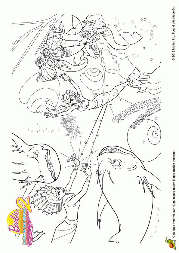 Coloriage Barbie Secret Des Sirenes 2 23 Sur Hugolescargot dedans Coloriage Barbie Surf