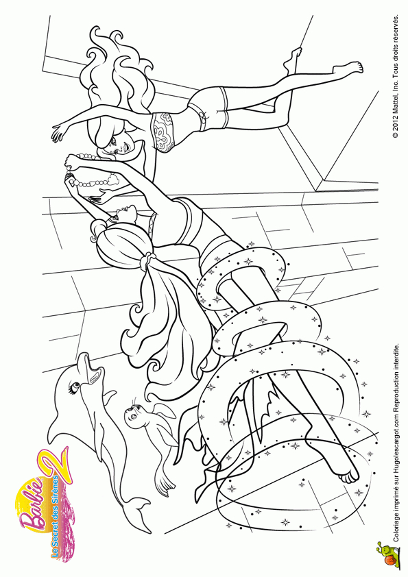 Coloriage Barbie Secret Des Sirenes 2 32 Sur Hugolescargot tout Coloriage Barbie Surf