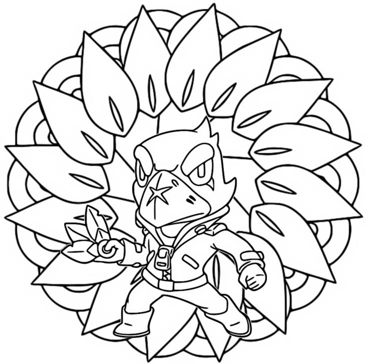 Coloriage Brawl Stars Mandalas : Corbac 6 avec Corbac Dessin