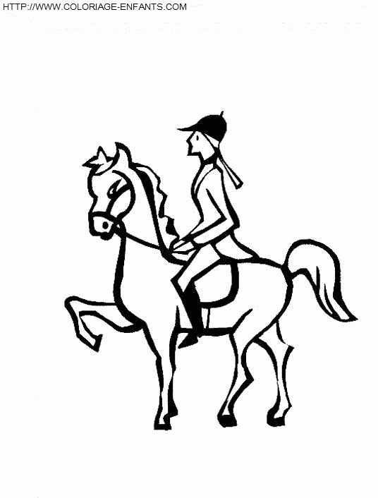 Coloriage Cheval Et Sa Cavaliere À Imprimer Et À Colorier à Coloriage Cavalière