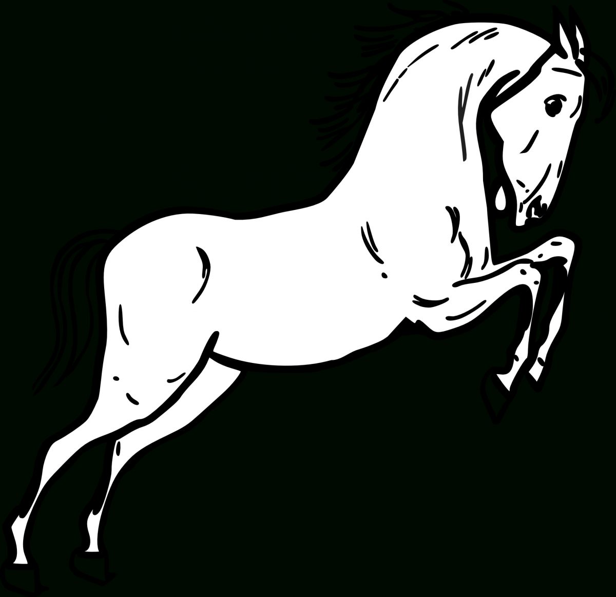 Dessiner Un Cheval Qui Saute - GreatestColoringBook.com