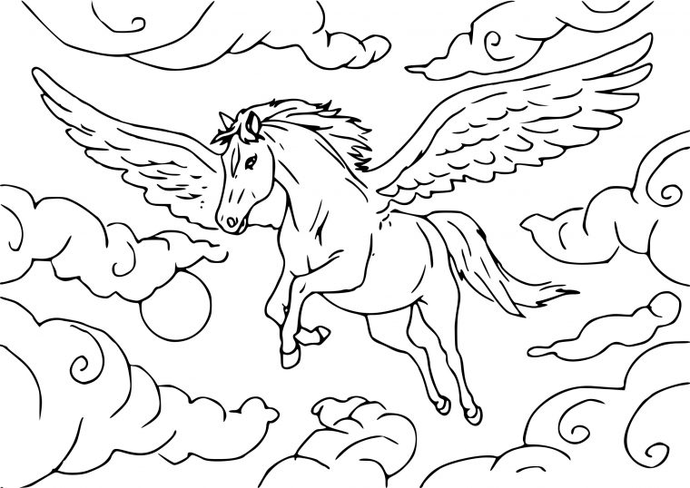 Coloriage Cheval Volant À Imprimer Sur Coloriages concernant Coloriage De Cheval Qui Saute