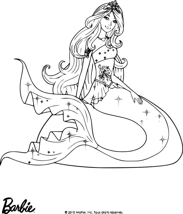 Coloriage De Barbie Sirène À Imprimer Sur Coloriage De tout Coloriage Barbie Noel