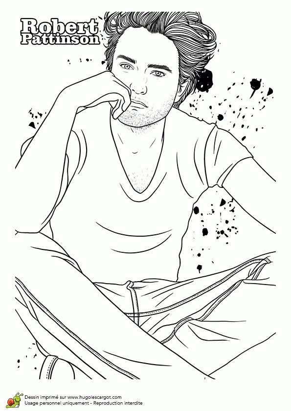 Coloriage De Célébrités, Robert Pattinson intérieur Coloriage Kendji