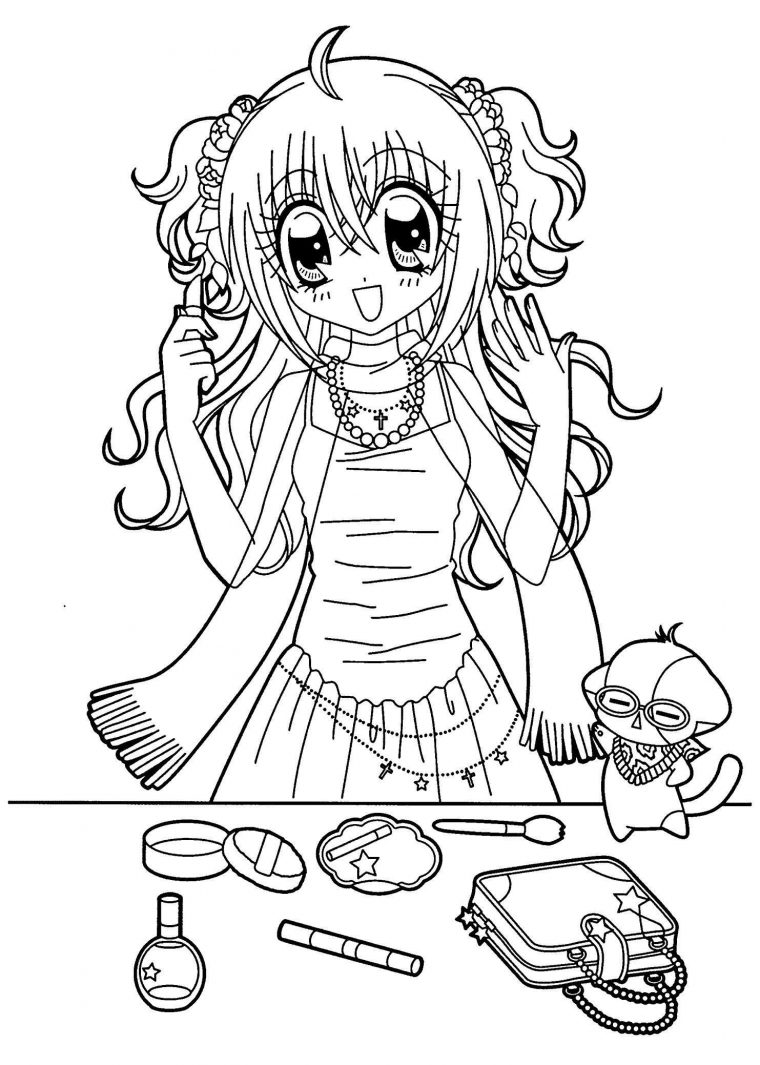 Coloriage De Filles Kawaii concernant Coloriage Manga Fille Kawaii