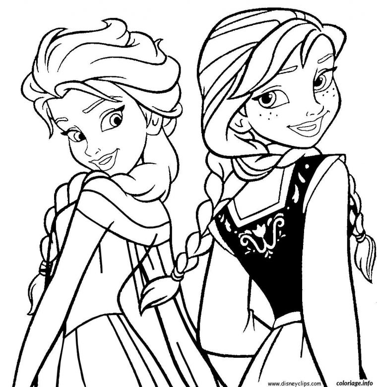 Coloriage Elsa Et Anna Reine Des Neiges Dessin À Imprimer destiné Coloriage Reine Des Neiges À Imprimer