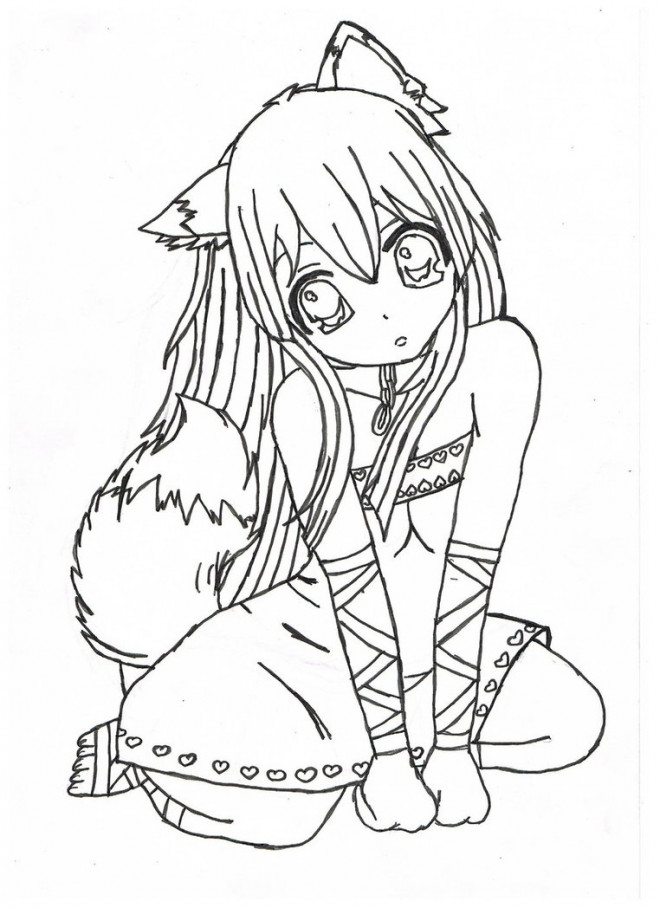 Coloriage Fille Kawaii Sur Ordinateur Dessin Gratuit À concernant Coloriage Manga Fille Kawaii