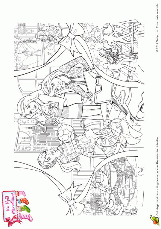 Coloriage Fr: Coloriage De Barbie Noel A Imprimer serapportantà Coloriage Barbie Noel