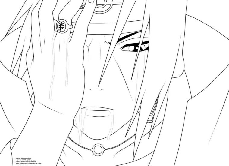 Coloriage Itachi Uchiha . Coloriage Gratuit À Imprimer concernant Itachi Dessin A Imprimer