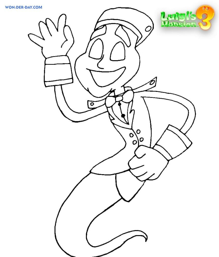 Coloriage Luigi Mansion 3 - GreatestColoringBook.com