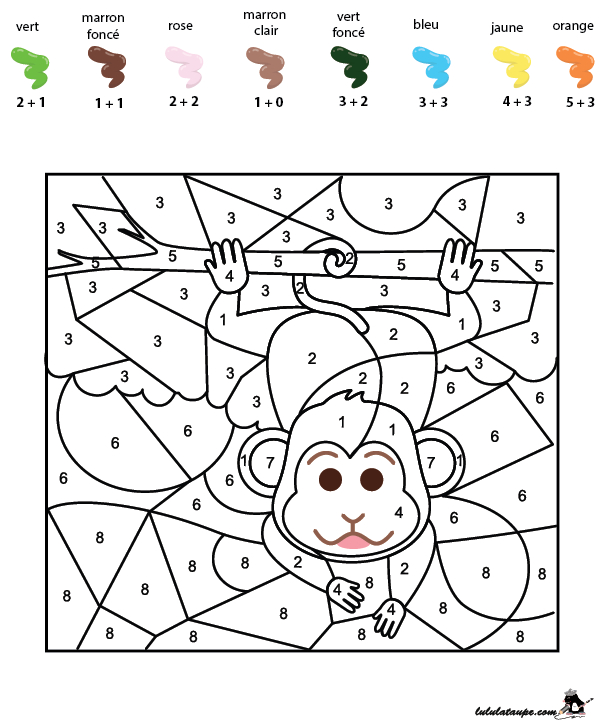 Coloriage Magique À Imprimer, Les Additions – Lulu La concernant Coloriage Adulte À Imprimer Avec Codé Couleur