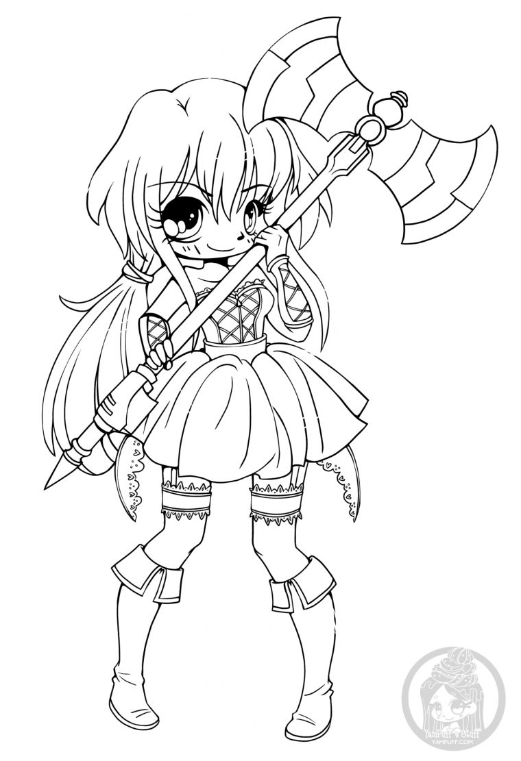 Coloriage Manga – Coloriage Manga Kawaii Fille avec Kawaii Coloriage