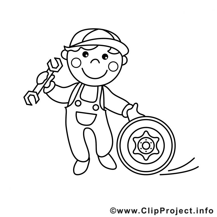 Coloriage Mécanicien Métiers Illustration À Télécharger serapportantà Coloriage Dragster