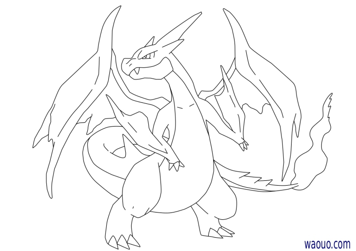 Coloriage Méga-Dracaufeu Y Pokemon À Imprimer tout Coloriage Dracolosse