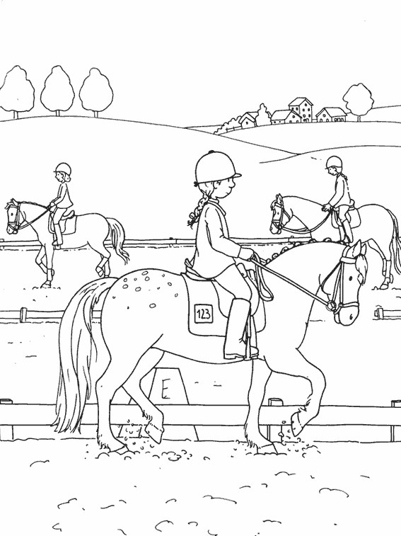 Coloriage Parcours Des Chevaux Dessin Gratuit À Imprimer tout Dessin Cheval Qui Saute