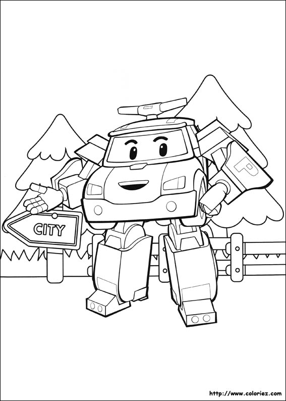 Coloriage – Poli En Mode Robot concernant Coloriage Robocar Poli À Imprimer