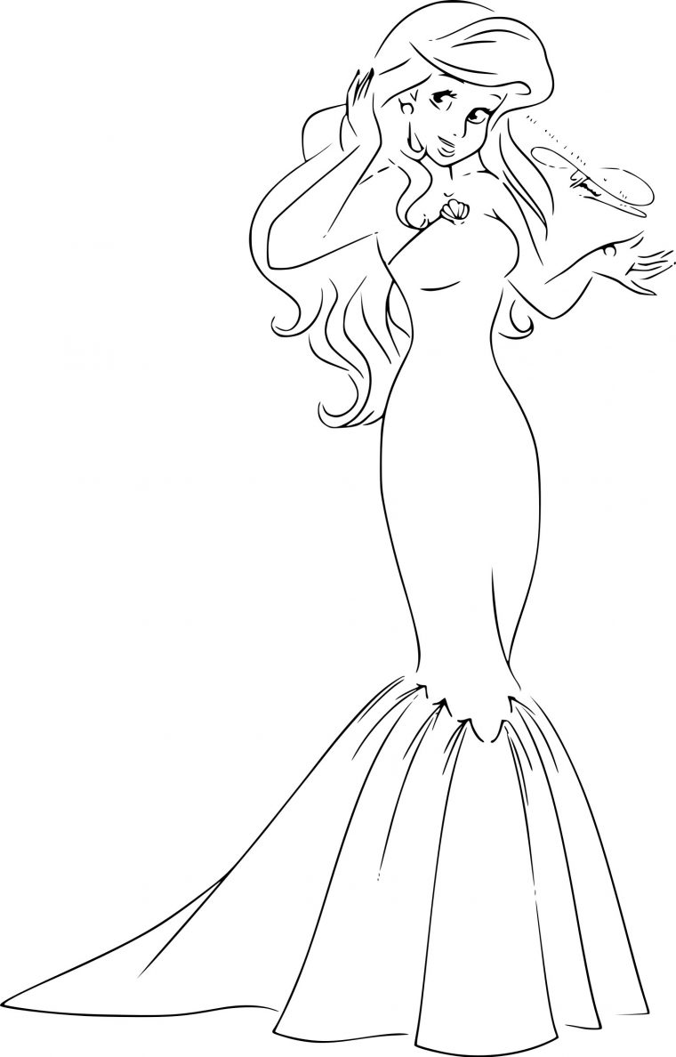 Coloriage Princesse Ariel Dessin À Imprimer Sur Coloriages avec Coloriage Manga Princesse