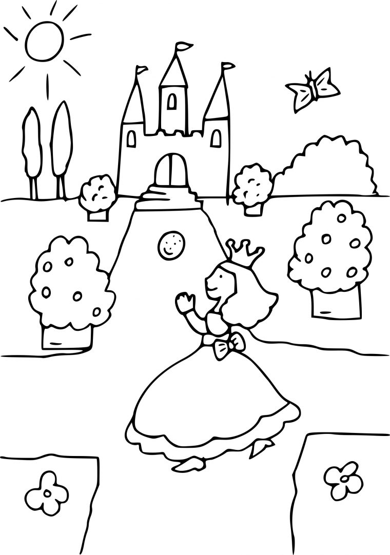 Coloriage Princesse Chateau À Imprimer Sur Coloriages à Coloriage Château Princesse