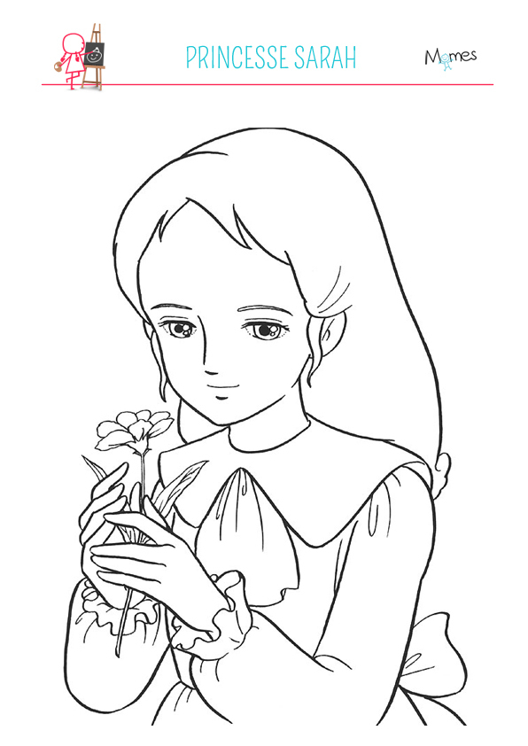 Coloriage Princesse Sarah | Momes intérieur Coloriage Manga Princesse