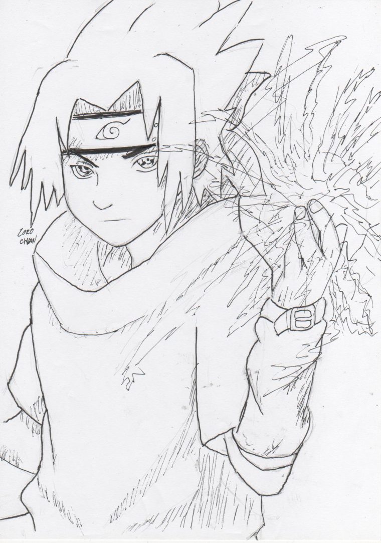 Coloriage Sasuke Sharingan tout Sasuke A Imprimer