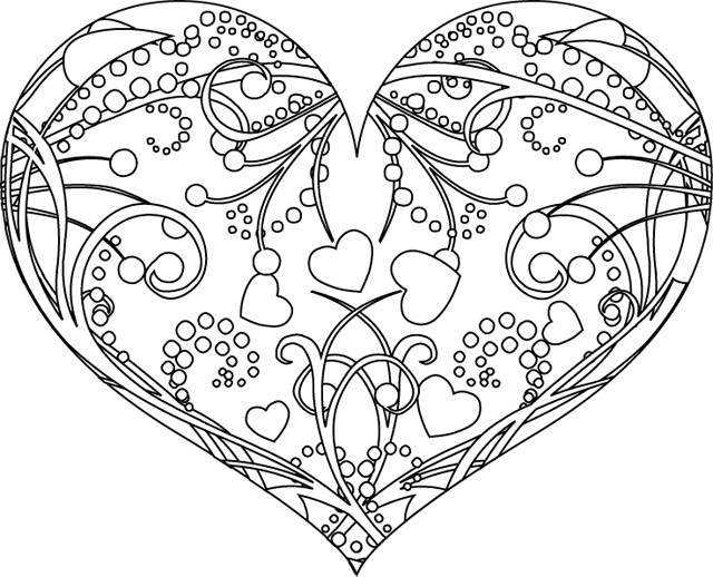 Coloriage St-Valentin Coeur Magnifique Dessin Gratuit À tout Coeur À Colorier