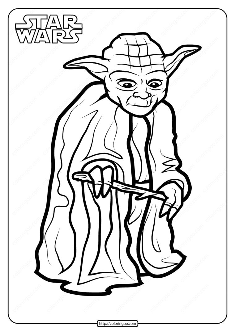 Coloriage Star Wars Yoda / Bébé Yoda Le Mandalorien pour Maitre Yoda Coloriage