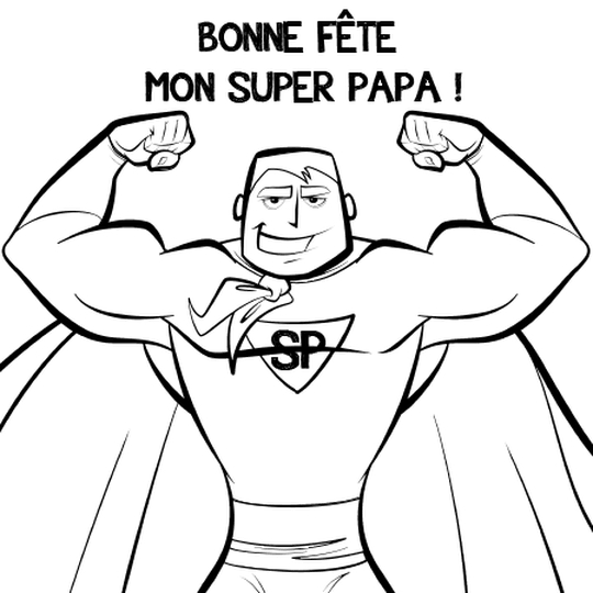 Coloriage Super-Papa En Ligne Gratuit À Imprimer | Fête tout Anniversaire Papa Coloriage