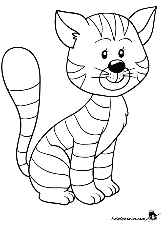 Coloriage, Un Chat Assis – Lulu La Taupe, Jeux Gratuits avec Coloriage De Chaton À Imprimer