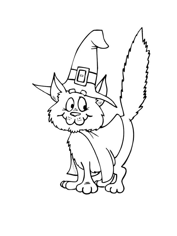 Coloriage Un Chat Sorcier Dessin Gratuit À Imprimer destiné Dessin De Chaton À Imprimer