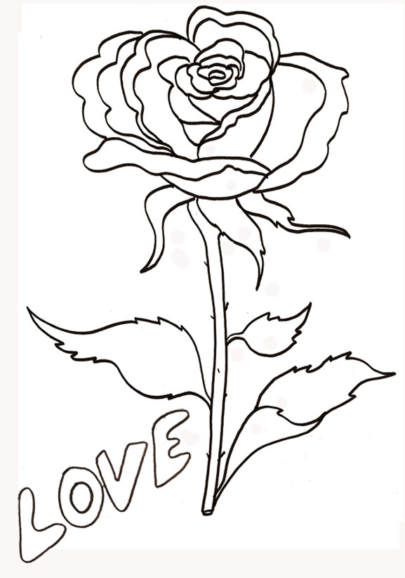 Coloriage Une Fleur Symbole D'Amour Dessin Gratuit À Imprimer destiné Coloriage Rosace À Imprimer