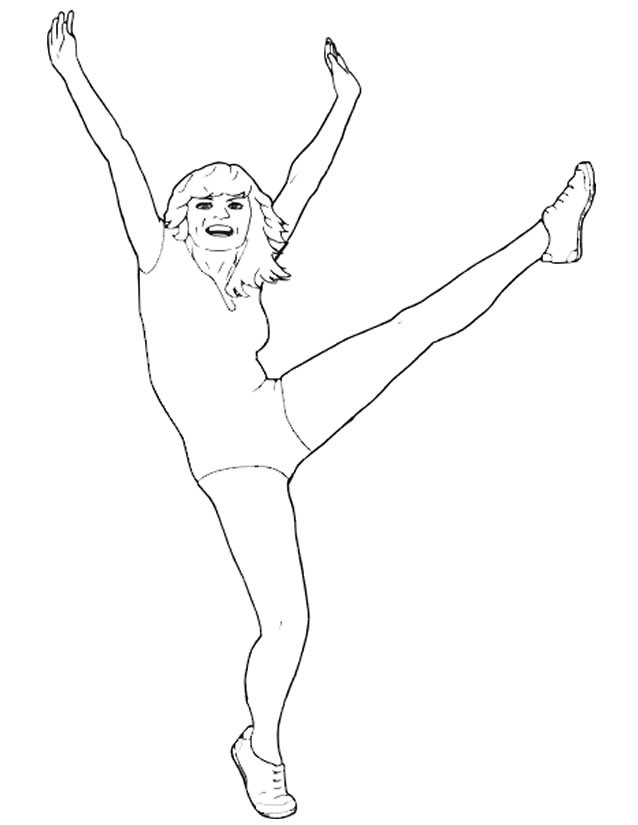 Coloriage Une Gymnaste En Sautant Dessin Gratuit À Imprimer intérieur Coloriage Gymnastique A Imprimer