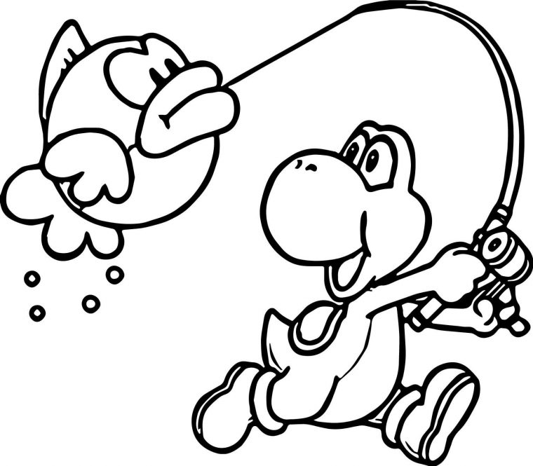 Coloriage Yoshi avec Dessin Yoshi Facile