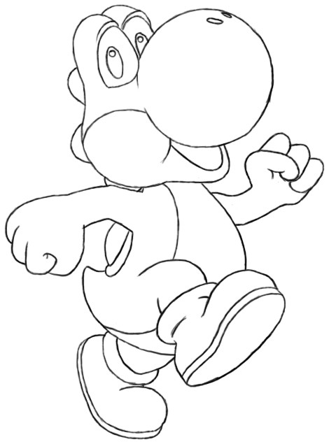 Coloriage Yoshi Marche Dessin Gratuit À Imprimer pour Dessin Yoshi Facile