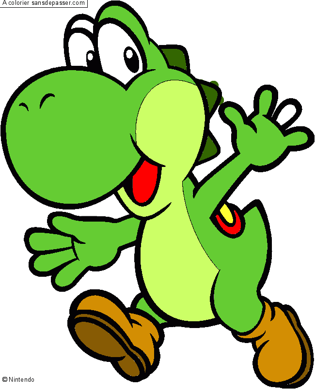 Coloriage Yoshi – Sans Dépasser serapportantà Dessin A Imprimer Yoshi