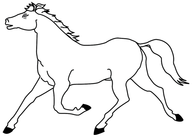 Coloriages À Imprimer, Un Cheval, Dessin 1 – Turbulus concernant Dessiner Un Cheval Qui Saute