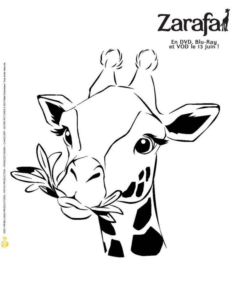 Coloriages Coloriage Zarafa À Imprimer – Fr.hellokids concernant Dessin Facile Girafe