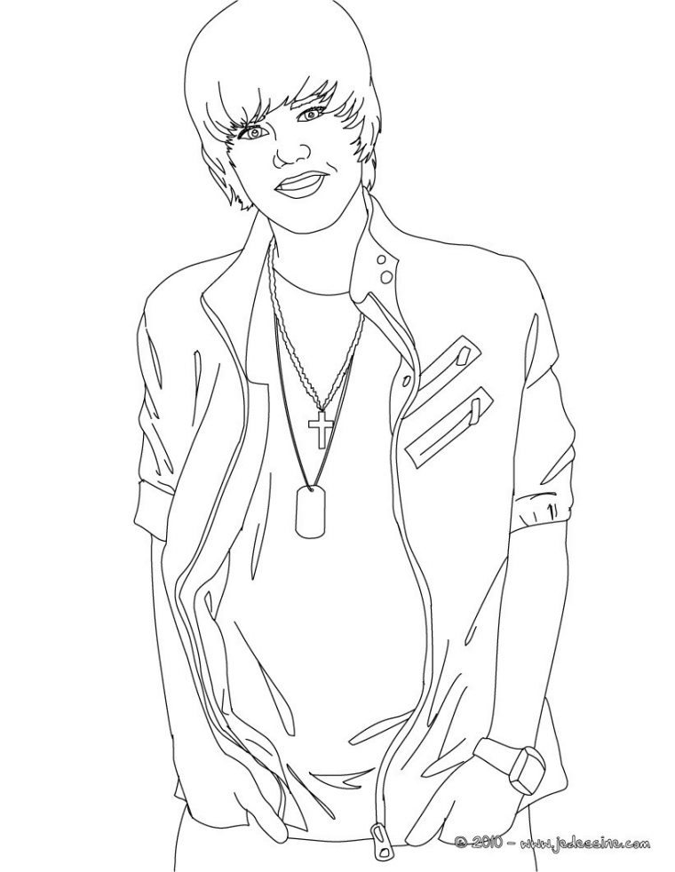 Coloriages Justin Bieber, Le Chanteur – Fr.hellokids concernant Coloriage Justin Bieber