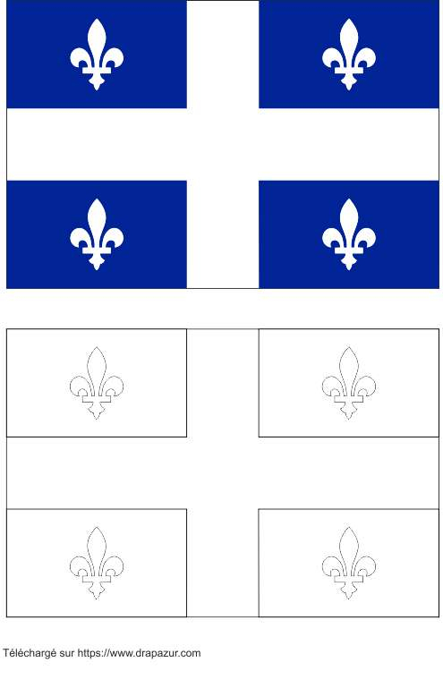 Colories Le Drapeau Du Quebec – Drapazur encequiconcerne Drapeau Canada À Colorier