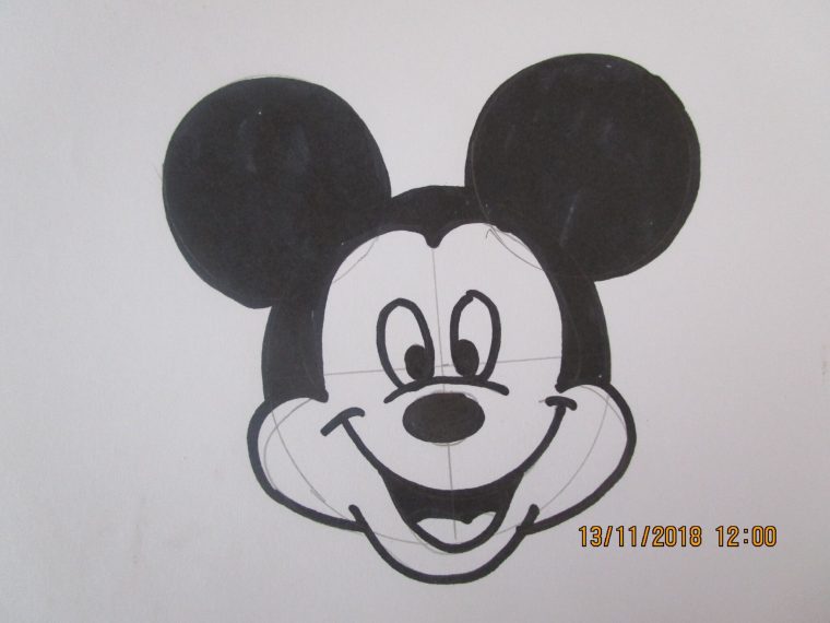 Comment Dessiner La Tête De Mickey De Face – Domi Dessins dedans Dessin Tete De Mickey