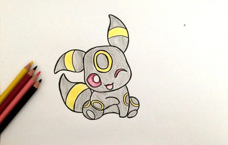 Comment Dessiner Noctali Bébé (Pokémon) pour Dessin Pokemon En Couleur Mignon