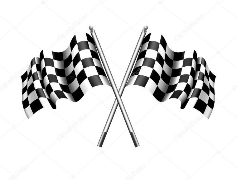 Course Automobile Drapeaux Damier — Image Vectorielle serapportantà Drapeau À Damier À Imprimer