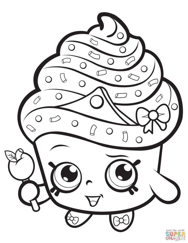 Cupcake Queen Shopkin Coloring Page | Free Printable concernant Coloriage Cupcake Shopkins