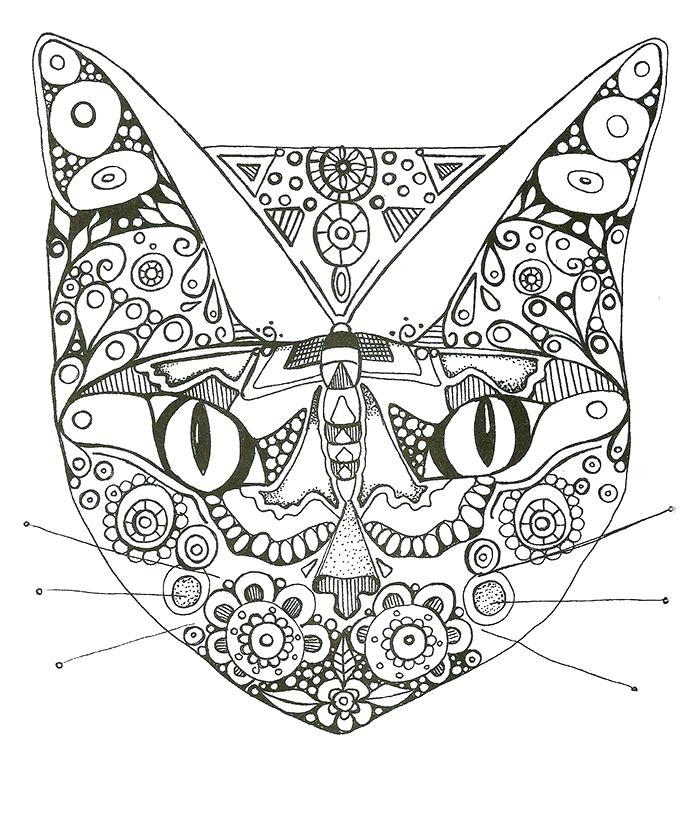 Dessin De Chat Mandala A Imprimer – Les Dessins Et Coloriage à Tete De Chat Coloriage