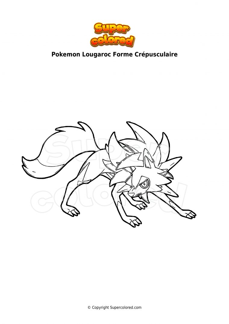 Dessin Pokémon Lougaroc / Coloriage Pokemon Soleil Et Lune avec Lougaroc Dessin