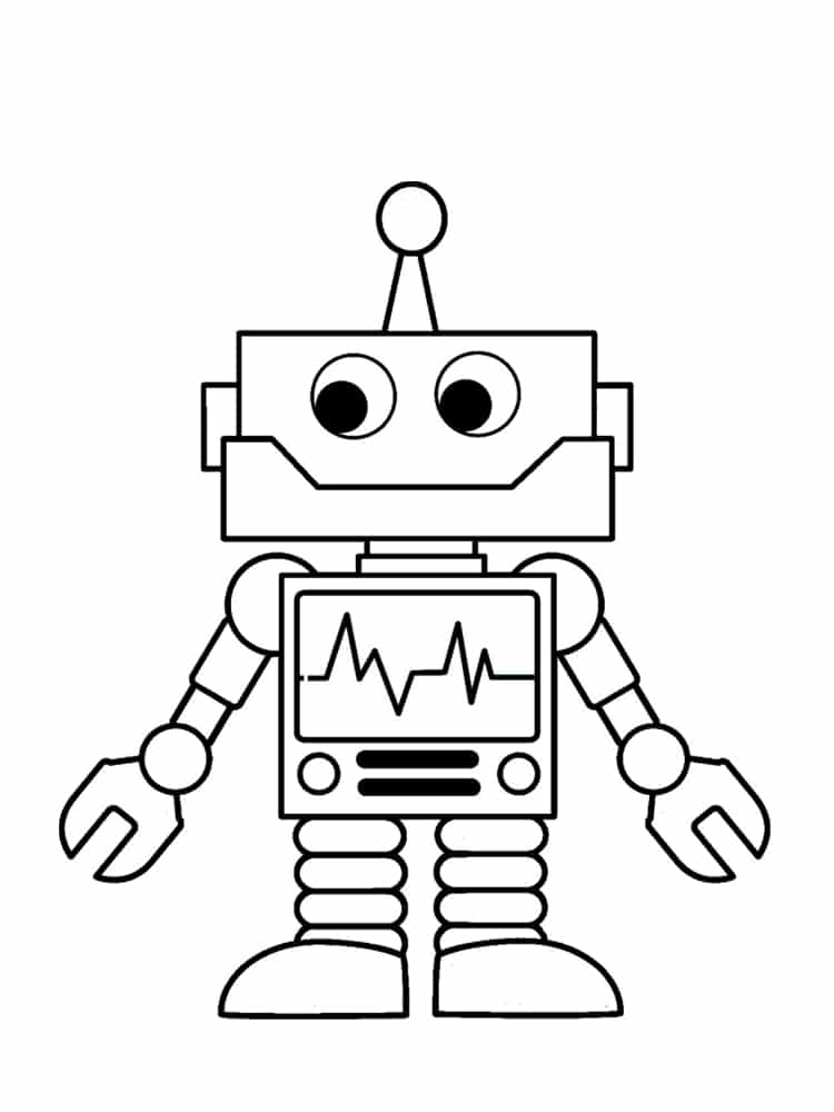 Dessin Robot Simple destiné Coloriage Tobot