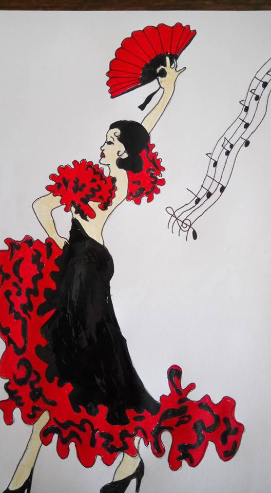 Dessins Danseuse Flamenco : Illustrations-Dessins Par avec Coloriage Flamenco