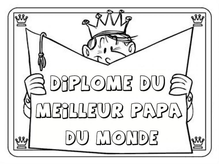 Diplôme Du Meilleur Papa Gratuit – Ti Bank avec Anniversaire Papa Coloriage