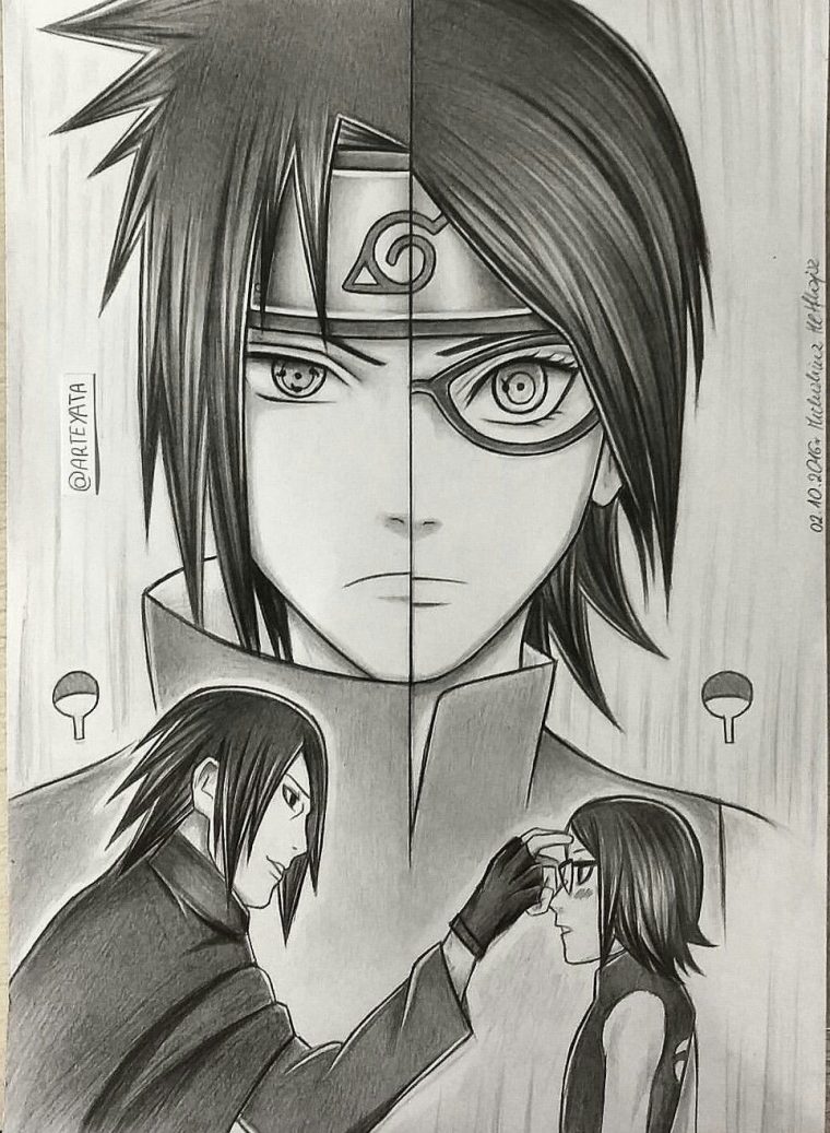 Disegno Sasuke E Sarada | Sasuke, Arte Manga, Naruto dedans Itachi Dessin A Imprimer