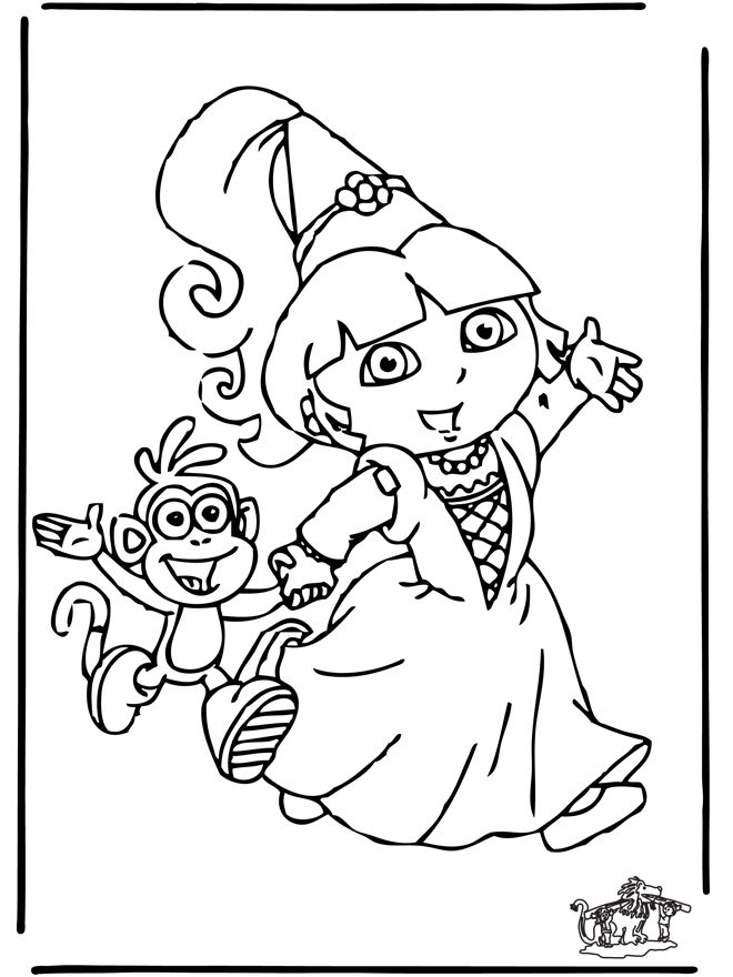 Dora 8 – Coloriages Dora intérieur Coloriage Dora Noel